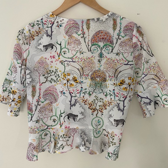 Summer white Topshop crop top with fun print - Picture 5 of 9